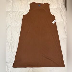 Brown/ Burnt Orange Sleeveless Dress